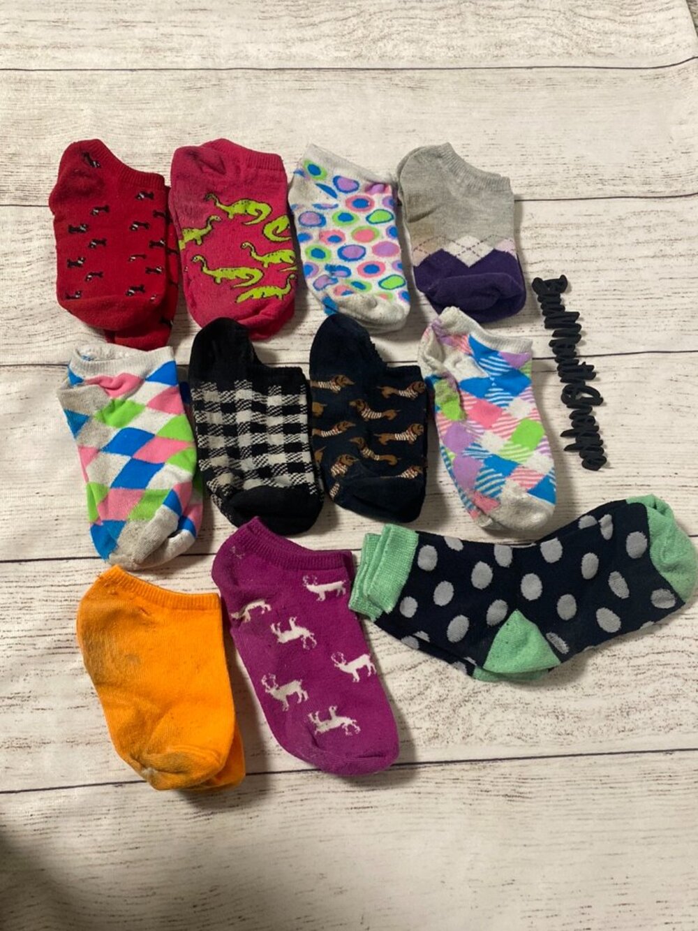 Lot of 11 Cute Print Ladies Ankle and Crew Socks